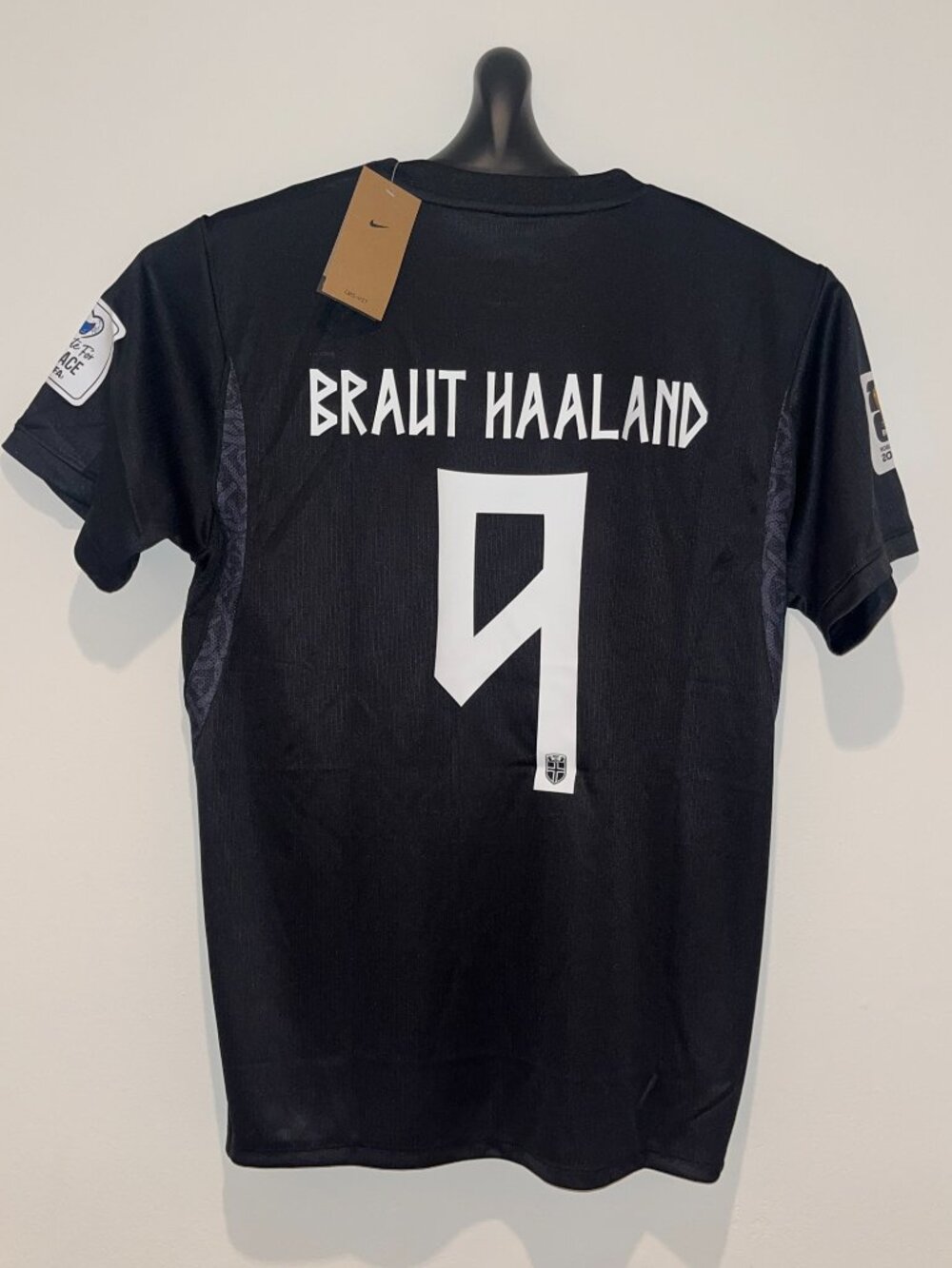Erling Haaland #9 Norway World Cup 2026 Jersey Black All Patches Men's S — 2XL